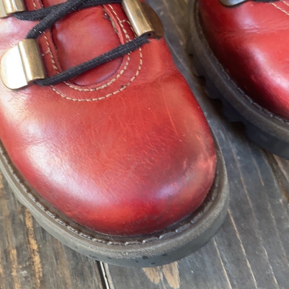 Fly London Roji Leather Lace Up Ankle Boots, Red - Picture 5 of 16